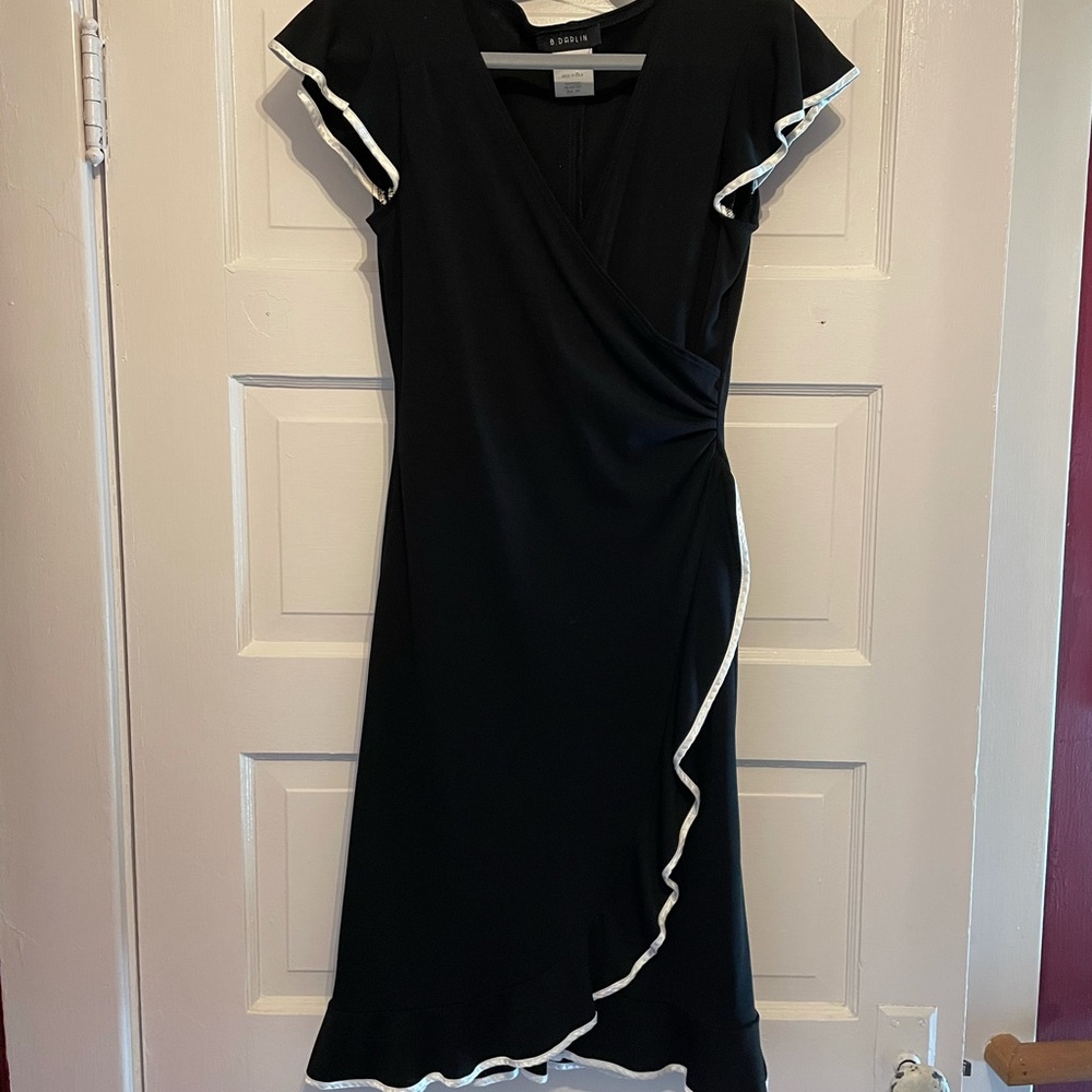 B. Darlin black & white surplice dress